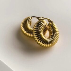 Aretes “Aros de Elegancia” – Golden Spiral Hoops